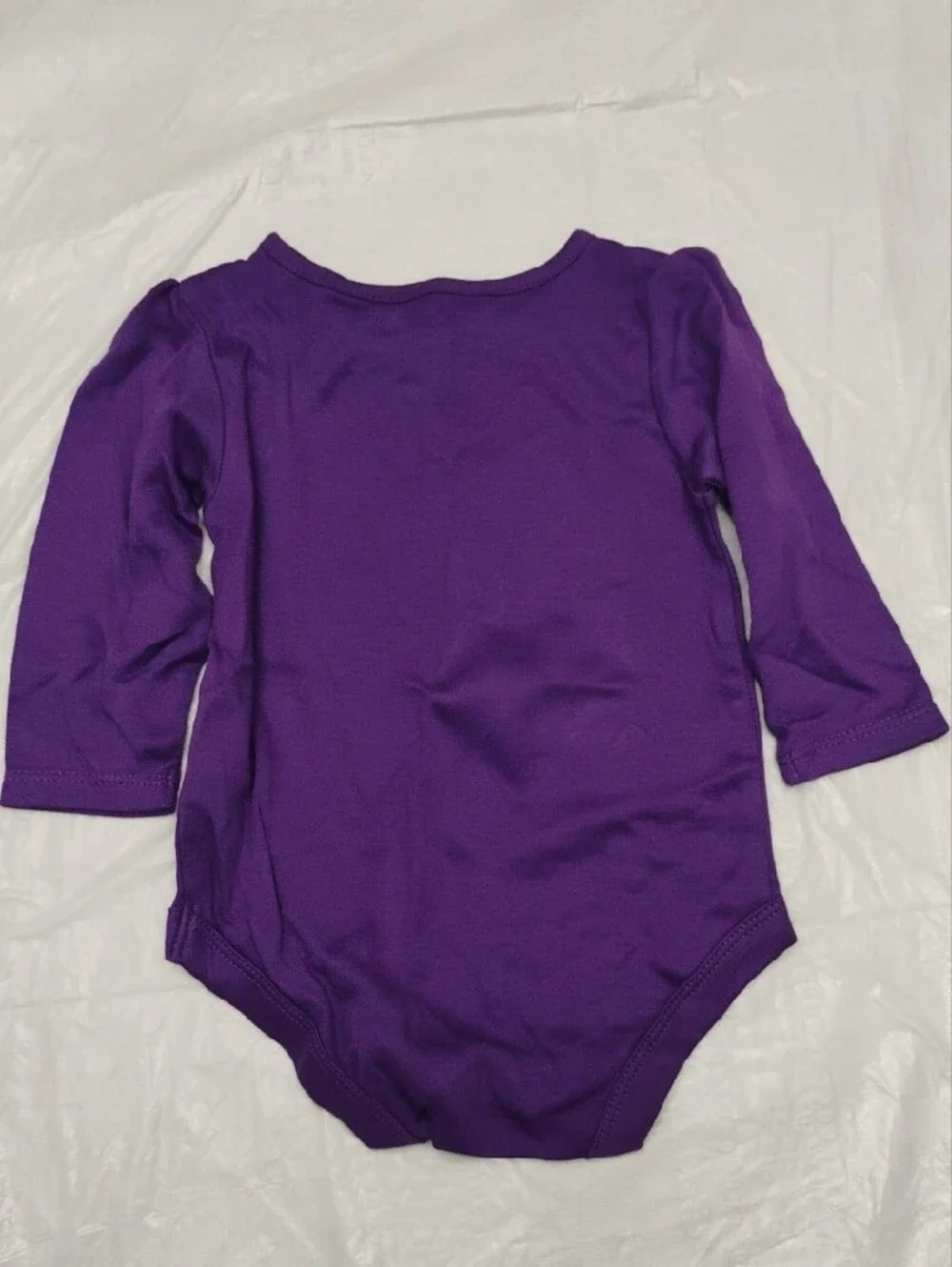Garanimals Purple Long-Sleeve Bodysuit with Colorful 'CUTE' Graphic